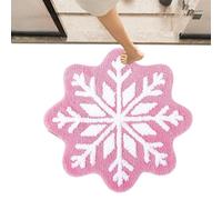 Tappeto natalizio, tappetino da bagno natalizio,Tappeto in finto cashmere con fiocchi di neve per il bagno | Decorazioni natalizie lavabili in lavatrice, morbidi tappeti lavabili in lavatrice per Nata
