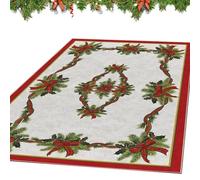 Tappeto natalizio, tappeto natalizio per soggiorno, con fiocchi di neve, albero di renna, decorazione tessile per la casa, per appartamenti, dormitori, divani, pensioni