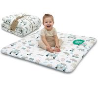 Tappeto Neonato 100 x 100 cm imbottito per Gattonamento - Coperta Gioco pieghevole e lavabile a 30 gradi per Cameretta Salotto Box & viaggio - certificato Oeko-Tex Africa