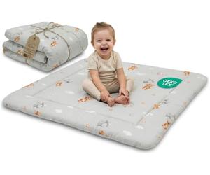 Tappeto Neonato 100 x 100 cm imbottito per Gattonamento - Coperta Gioco pieghevole e lavabile a 30 gradi per Cameretta Salotto Box & viaggio - certificato Oeko-Tex Orsacchiotti