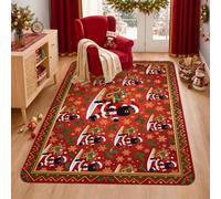 Tappeto nero Babbo Natale slitta, 90 x 150 cm