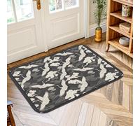 Tappeto orientale giapponese Gru e Cloud Art Cranes 2' X 3' | Arte giapponese con uccelli, motivi a nuvole, decorazione di ispirazione orientale, sofisticata tavolozza monocromatica