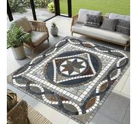 Tappeto Outdoor Multicolore in Polipropilene | Lavabile, Impermeabile e Antismacchia per Terrazzo, Piscina, Giardino e Interni | Resistente ai Raggi UV. Yard Rug Area Carpet.[160X230cm]