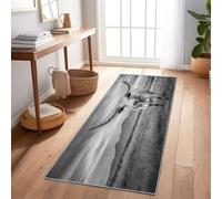 Tappeto Passatoia Animaux Naturels Taureau À Longues Cornes per Corridoio Antiscivolo 60 x 180 cm, Tappeto Passatoia Morbida per Cucina, Lavabile in Lavatrice, a Pelo Corto, Non Perde Pelo, Gris