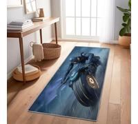 Tappeto Passatoia Contexte De Science-Fiction Motocycliste per Corridoio Antiscivolo 80 x 300 cm, Tappeto Passatoia Morbida per Cucina, Lavabile in Lavatrice, a Pelo Corto, Non Perde Pelo, Bleu Foncé