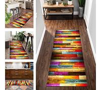 Tappeto Passatoia Cucina Antiscivolo Lavabile Lungo Tappeti Runner 80X100CM Tappetini per il bagno, Multicolore Astratto Tappeto Casa Moderno Poliestere Corridoio Entrata Soggiorno Camera da Letto