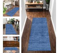 Tappeto Passatoia Cucina Antiscivolo Lavabile Lungo Tappeti Runner ingresso interno Camera dei Bambini 50X200CM Moderno Antimacchia Tappeto Corridoio Blu Astratto Tappetini bagno Entrata Soggiorno