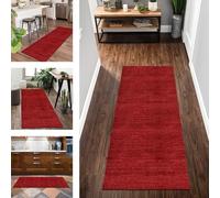 Tappeto Passatoia Cucina Antiscivolo Lavabile Lungo Tappeti Runner ingresso interno Camera dei Bambini 50X120CM Moderno Antimacchia Tappeto Corridoio Rosso Astratto Tappetini bagno Entrata Soggiorno