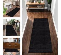 Tappeto Passatoia Cucina Antiscivolo Lavabile Lungo Tappeti Runner ingresso interno Camera dei Bambini 100X250CM Moderno Antimacchia Tappeto Corridoio Nero Grigio 3D Tappetini bagno Entrata Soggiorno