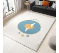 Tappeto Passatoia Lavabile Antiscivolo Beige, Pelo Corto Morbido Stampato Nuvole semplici dei cartoni animati, Tappeto Rettangolare Leggero per Corridoio Ingresso, Camera 120 x 170 cm
