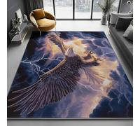 Tappeto Passatoia Lavabile Antiscivolo Marrone, Pelo Corto Morbido Stampato Film sulla natura animale aquila, Tappeto Rettangolare Leggero per Corridoio Ingresso, Camera 90 x 150 cm