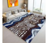 Tappeto Passatoia Lavabile Antiscivolo Marrone, Pelo Corto Morbido Stampato Stile Semplice Xilografia Dipinta A Mano, Tappeto Rettangolare Leggero per Corridoio Ingresso, Camera 140 x 200 cm