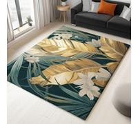 Tappeto Passatoia Lavabile Antiscivolo Pianta una foglia di banano di lusso Stampato, Tappetino Pelo Corto Morbido Sottile per Corridoio Cucina Cameretta Bambini Camera da Letto,120 x 170 cm, Verde