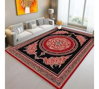 Tappeto Passatoia Lavabile Antiscivolo Rosso, Pelo Corto Morbido Stampato Modello Tradizionale In Stile Islamico, Tappeto Rettangolare Leggero per Corridoio Ingresso, Camera 60 x 120 cm