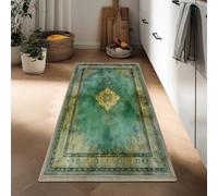 Tappeto Passatoia Lungo 40 x 120 cm, Corridore Antiscivolo per Corridoio Retrò Simmetrico Geometrico Floreale - Tappeto Lavabile Shabby Chic per Cucina Ingresso Bagno Camera Scale