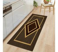 Tappeto Passatoia Lungo 50 x 140 cm, Corridore Antiscivolo per Corridoio Retrò Geometrico Forme Simmetriche - Tappeto Lavabile Minimalismo per Cucina Ingresso Bagno Camera Scale