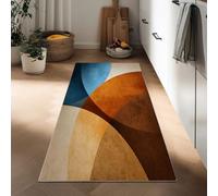 Tappeto Passatoia Lungo 60 x 180 cm, Corridore Antiscivolo per Corridoio Retrò Geometrico Ellisse - Tappeto Lavabile Stile Bohémien per Cucina Ingresso Bagno Camera Scale
