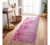 Tappeto passatoia per corridoio 60 x 180 cm lavabile, design Albero Di Ciliegio Rosa Da Sogno antiscivolo, moderno a pelo corto, per corridoio sala da pranzo camera da letto, Acquerello Cinese