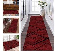 Tappeto Passatoia Tappeto Cucina Antiscivolo Lavabile Lungo Tappeti Runner ingresso interno 50X80CM Rosso Nero 3D Tappeto Passatoie per Corridoio Tappetino zerbino bagno Soggiorno per metro