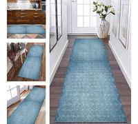 Tappeto Passatoia Tappeto Cucina Antiscivolo Lavabile Tappeti Runner ingresso interno 100X180CM Blu Bianco 3D Tappeto Passatoie per Corridoio Camera da Letto Soggiorno per metro Tappetino zerbino