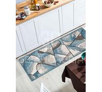 Tappeto Passatoia Universo Jeans by Suardi - Design Moderno Geometrico - Lavabile in Lavatrice - Fondo Antiscivolo - Made in Italy - Collezione Velour (55x115 cm)