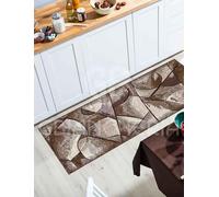 Tappeto Passatoia Universo Marrone by Suardi - Design Moderno Geometrico - Lavabile in Lavatrice - Fondo Antiscivolo - Made in Italy - Collezione Velour (55x80 cm)