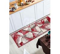 Tappeto Passatoia Universo Rosso by Suardi - Design Moderno Geometrico - Lavabile in Lavatrice - Fondo Antiscivolo - Made in Italy - Collezione Velour (55x80 cm)