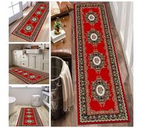 Tappeto passatoia vintage per corridoio, passatoie lunghe con supporto antiscivolo, tappeti lavabili a pelo basso per soggiorno, camera da letto, sala anteriore, lunghezza personalizzata ( Size : 60×5