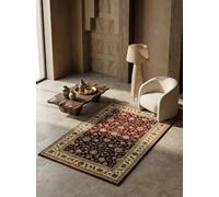 Tappeto pelo corto design orientale classico facile da pulire moderno lavabile resistente durevole rosso 200x290 cm soggiorno sala da pranzo adatto al riscaldamento a pavimento