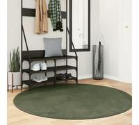 vidaXL Tappeto Pelo Corto HUARTE Morbido Lavabile Verde Bosco Ø 160 cm