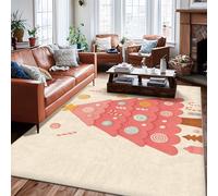 Tappeto per albero di Natale, motivo natalizio con bastoncini di zucchero a vortice e pesca con retro antiscivolo, resistente allo sbiadimento, tappeto estetico per la casa, per soggiorno, camera da