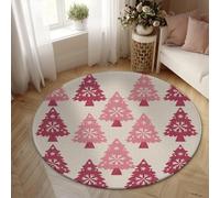 Tappeto per albero di Natale, Natale con fiocco di neve e stella rossa antiscivolo estetico cerchio estetico tappeto per soggiorno camera da letto nuova decorazione per la casa da pranzo 15,7 x 1,5 m