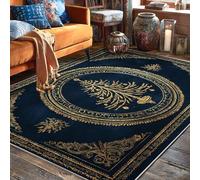 Tappeto per albero di Natale, ornamento tradizionale natalizio con fiocco di neve di Natale blu navy retro antiscivolo per casa tappeti per interni non perdono tappeti per soggiorno sotto il tavolo