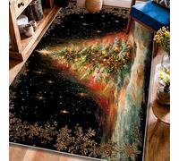Tappeto per albero di Natale, stelle e fiocchi di neve, con retro antiscivolo, resistente allo sbiadimento, tappeto estetico per la casa, soggiorno, camera da letto, sotto il letto, decorazione per