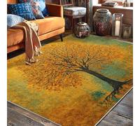 Tappeto per area albero, autunno natura foglie radici autunno arancione retro antiscivolo tappeto rettangolare per interni tappeto non perde tappeto per soggiorno camera da letto sotto tavolo