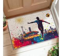 Tappeto per area calciatore, sport astratto palla stadio nessuno multicolore retro antiscivolo zerbino stampa accenti tappeto ingresso bagno cucina decorazione porta 2 'x 3'