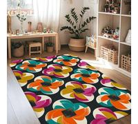 Tappeto per area floreale, moderno astratto cerchio foglia nessuno multicolore antiscivolo estetico rettangolare tappeto per pavimento casa tappeto per soggiorno camera da letto sotto il tavolo