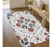 Tappeto per area floreale, tradizionale elegante stelo a foglia nessuno rosso antiscivolo per pavimento di casa rettangolare tappeto stampa tappeto per soggiorno, camera da letto, sotto il tavolo
