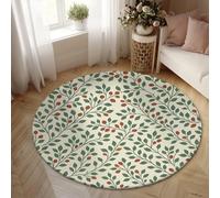 Tappeto per area foglie, autunno natura bacche rami autunno verde antiscivolo tappeto rotondo per interni non perde tappeti per soggiorno camera da letto nuova decorazione per la casa da pranzo 15,7 x