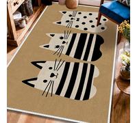 Tappeto per area gatti, giocoso fantasioso strisce a pois nessuno nero a pelo basso tappeto per interni modello tappeti non perde pelo, per soggiorno, camera da letto, sotto il tavolo, decorazione da