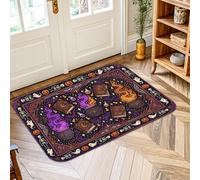 Tappeto per area libri, fantasmi spettrali fantasiosi zucche Halloween viola antiscivolo zerbino rettangolare tappeto non perde lavanderia stanza bagno ingresso decorazione 5 'x 3'