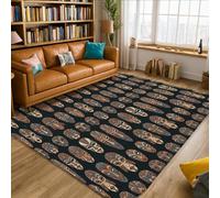 Tappeto per area maschere, motivi etnici artistici con volti nessuno nero, antiscivolo, per interni, rettangolare, non perde pelo, per soggiorno, camera da letto, sotto il letto, decorazione per