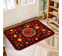 Tappeto per area melograno, autunno tradizionale frutta raccolta fiori rosso a pelo basso in schiuma zerbino rettangolare tappeto non perde ingresso bagno lavanderia camera comodino decorazione 5 'x 3