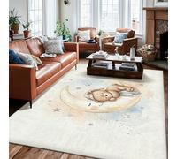 Tappeto per area orso, fantasioso e giocoso luna stelle N/a blu pastello con retro antiscivolo per casa tappeto per interni non perde pelo, tappeto per soggiorno, camera da letto, corridoio, scrivania