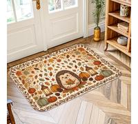 Tappeto per area riccio, accogliente fantasioso zucche lanterna autunno marrone a pelo basso spugna per interni zerbino accenti tappeto non spargimento bagno lavanderia cucina ingresso decorazione 5