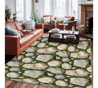 Tappeto per area rocce, erba rustica naturale ciottoli nessuno grigio retro antiscivolo tappeto rettangolare per interni tappeto non perde pelo, tappeto per soggiorno, camera da letto, corridoio