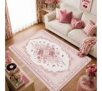Tappeto per area rose, elegante motivo floreale classico design ornamentale primavera pesca college dormitorio essenziale rettangolare tappeti bordo bordo tappeto per soggiorno, cucina, corridoio