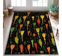 Tappeto per area scopa, Halloween fantasioso stella vortice Halloween nero retro antiscivolo estetico zerbino rettangolare accenti tappeto bagno ingresso comodino lavanderia decorazione 7,6 x 15,2 cm