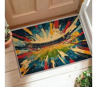 Tappeto per area stadio, astratto sport erba colore schizzi nessuno blu a pelo basso zerbino tiro tappeto bordo bordo bordo bagno comodino ingresso porta decorazione 5 'x 3'