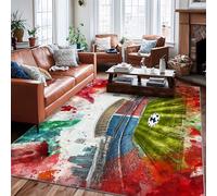 Tappeto per area stadio, bandiere dinamiche sportive folla sport verde a pelo basso rettangolare tappeti per pavimento tappeti bordatura tappeti per soggiorno camera da letto sotto tavolo decorazione